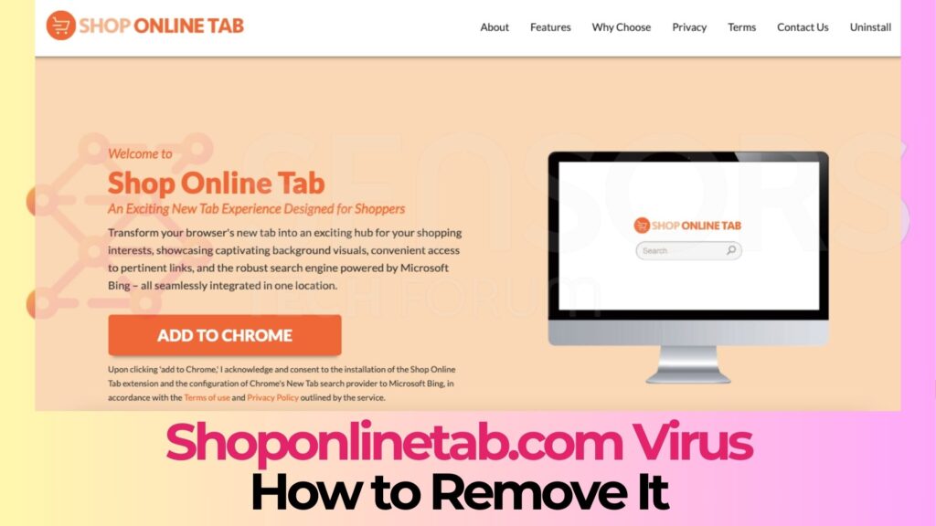 Shoponlinetab.com Ads Virus - How to Remove It