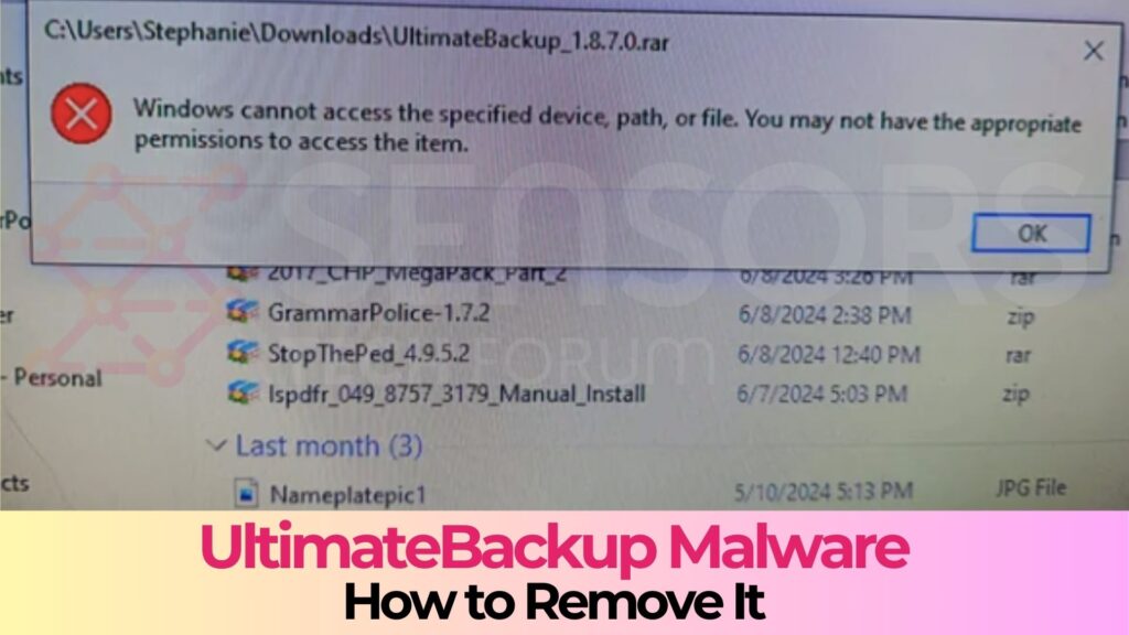 UltimateBackup Virus - How to Remove It
