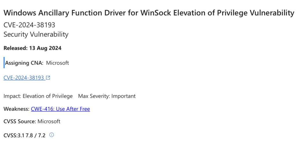 CVE-2024-38193 Microsoft-Details