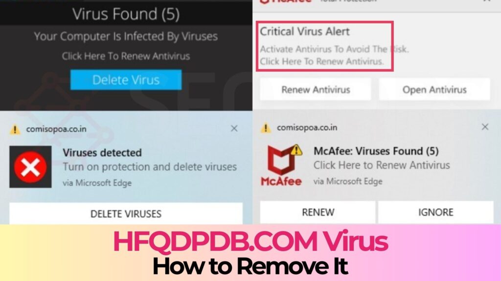 Fenêtres contextuelles du virus HFQDPDB.COM- Comment faire pour supprimer ce [Réparer]