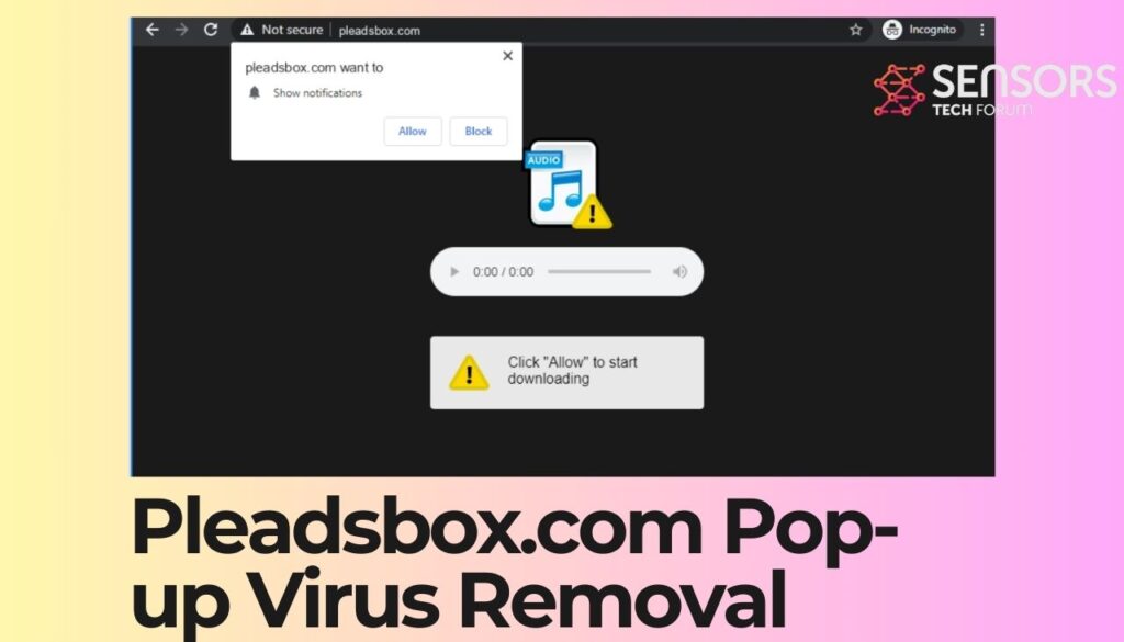 Rimozione del virus pop-up Pleadsbox.com