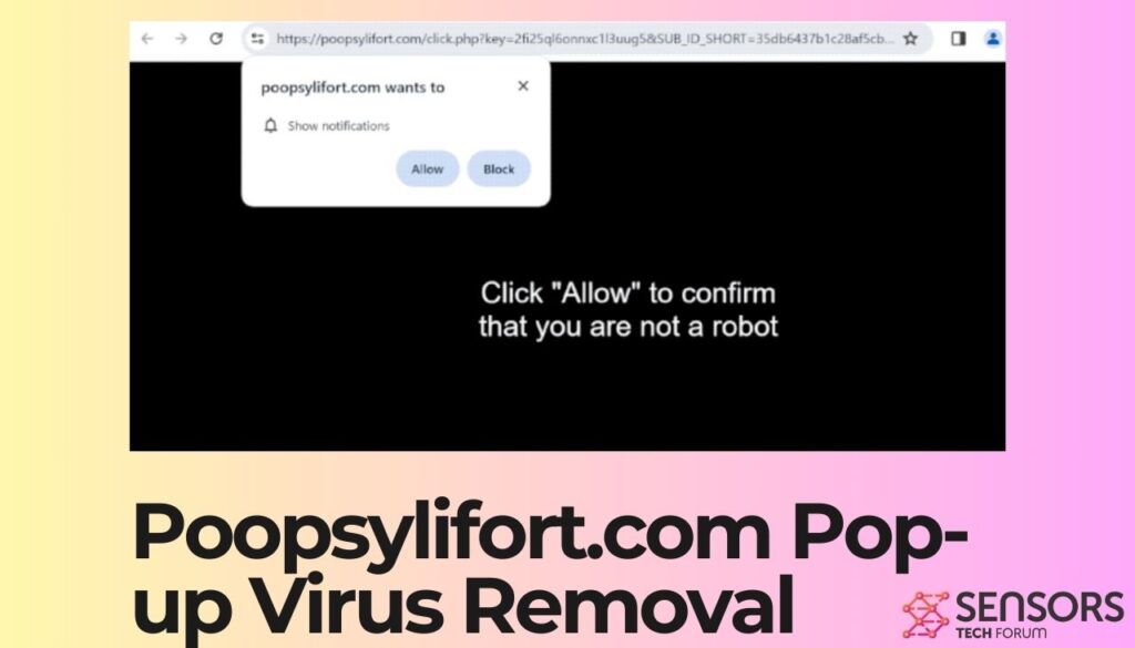 Suppression du virus pop-up Poopsylifort.com