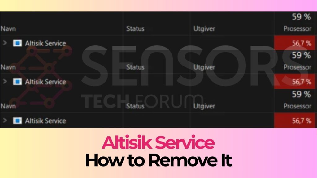 Vírus do serviço Altisik - Como removê-lo