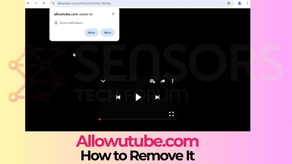 Vírus de anúncios pop-up Allowtube.com - Guia de remoção [Consertar]