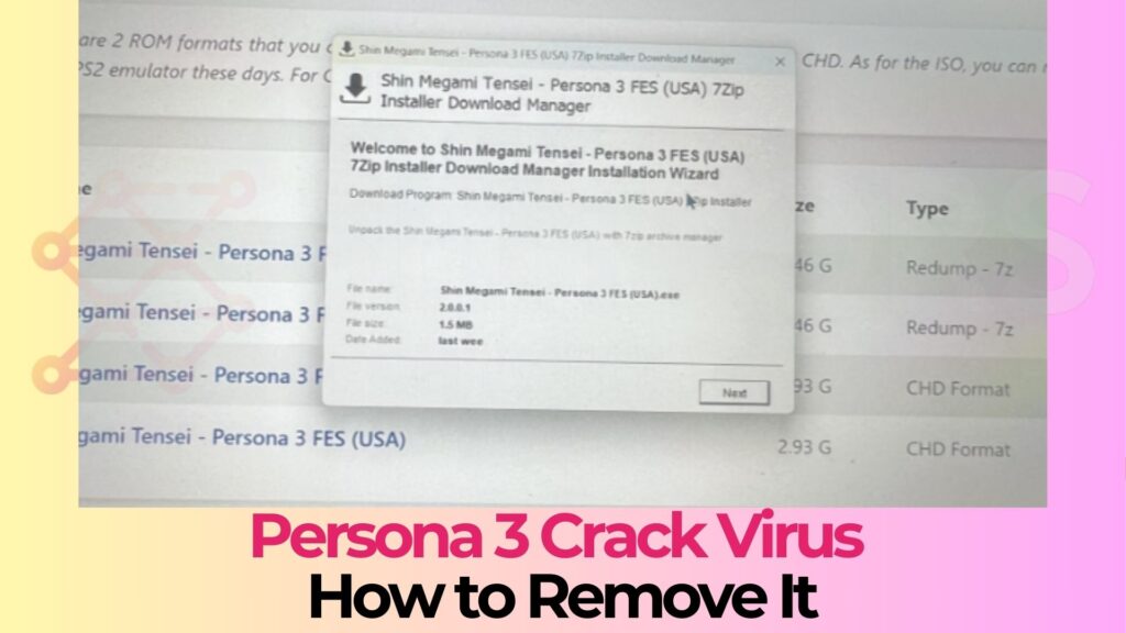 persona 3 crack virus removal guide