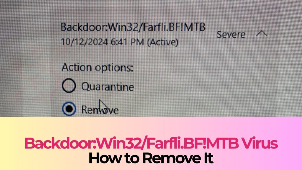 Bagdør:Win32/Farfli.BF!MTB-detektion - Removal Guide