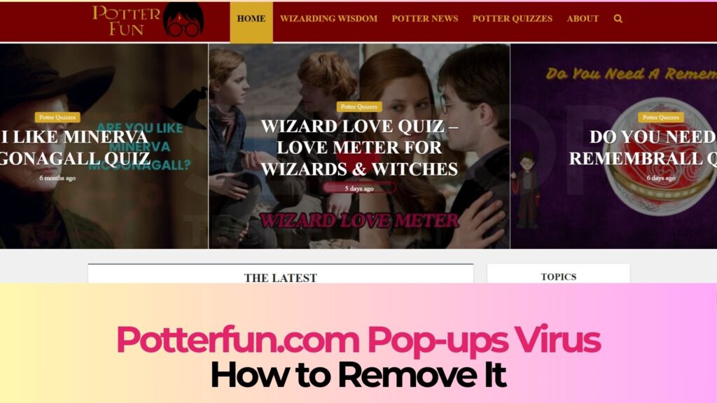 Virus pop-up Potterfun.com - Ordine di rimozione