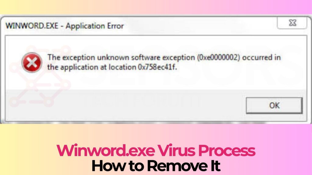 Winword.exe-malware - Hoe het te verwijderen