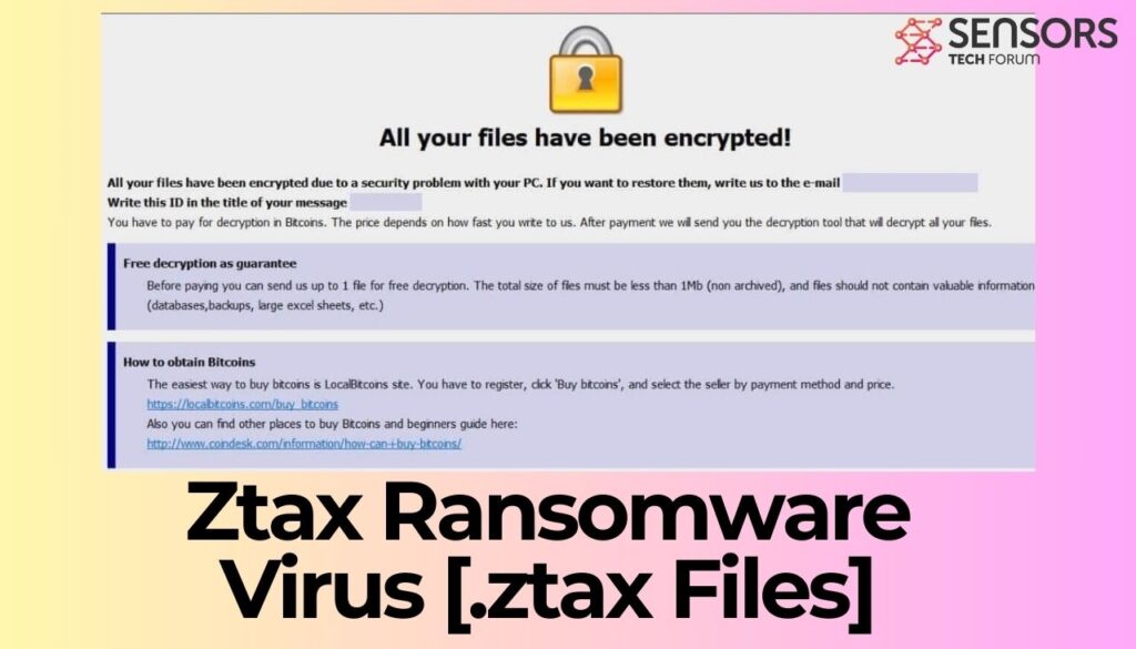 Virus ransomware Ztax [.Archivos ztax]