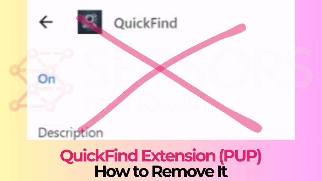 QuickFind Extension - How to Remove It