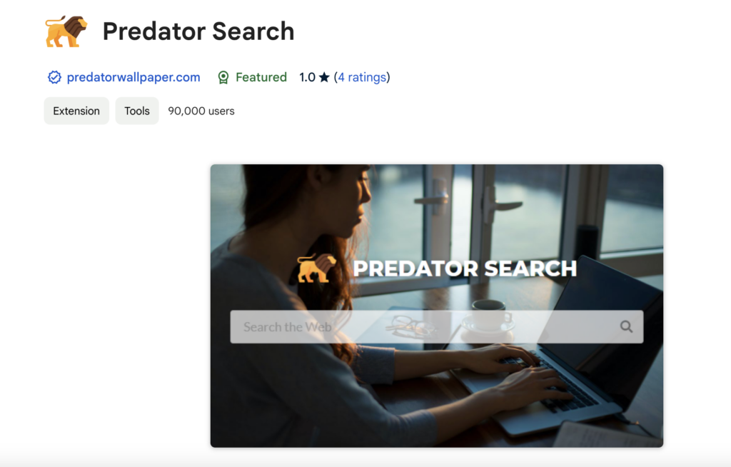 Predator Search [predatorwallpaper.com] chrome web store