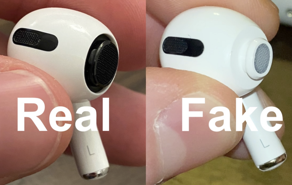 real vs fake airpods