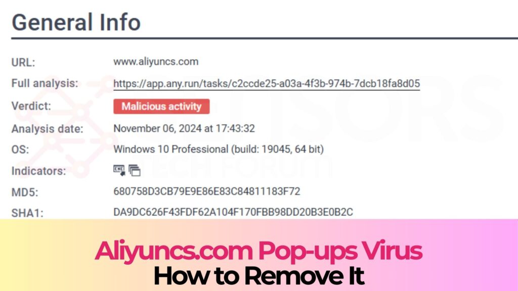 Aliyuncs.com Pop-up Ads Virus - Removal Guide