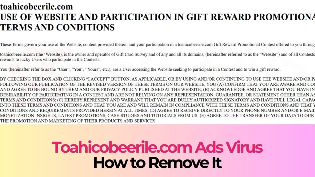 Toahicobeerile.com Pop-up Notifications Virus - Removal