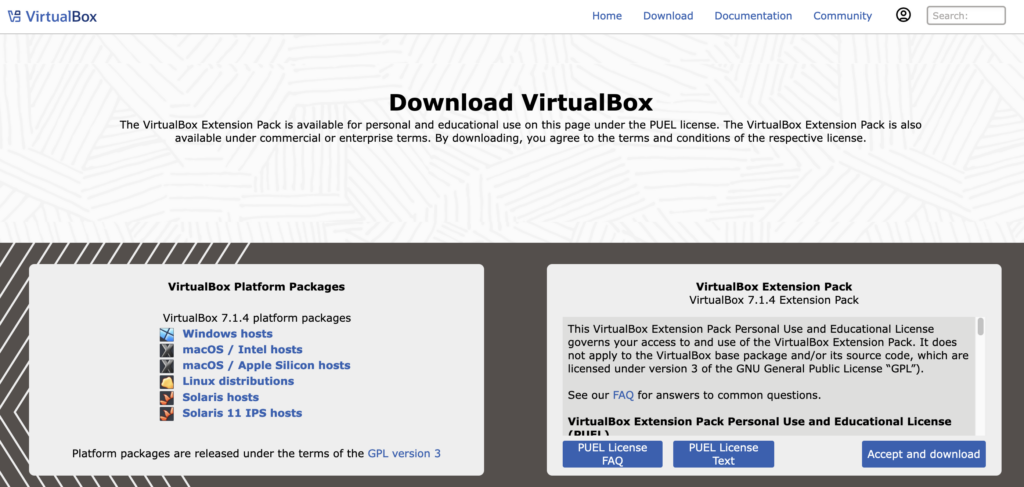 download virtualbox vm