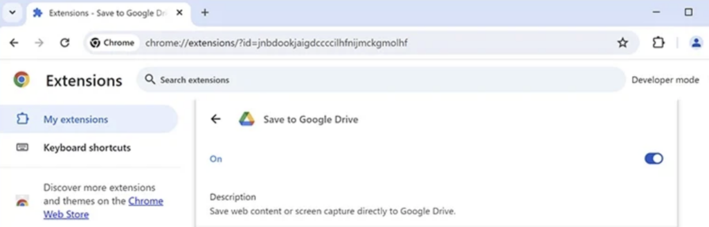 Save to Google Drive virus