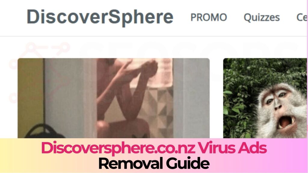 Vírus de anúncios do Discoversphere.co.nz Discoversphere.co.nz Ads Virus - Removal Guide