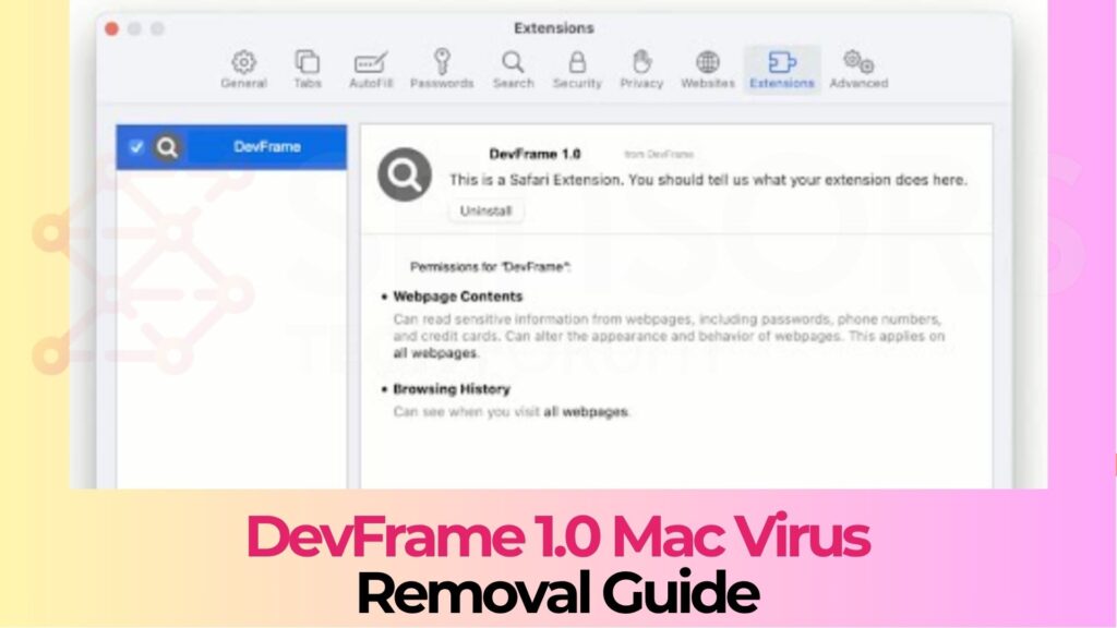 DevFrame 1.0 Mac Virus - Removal Guide