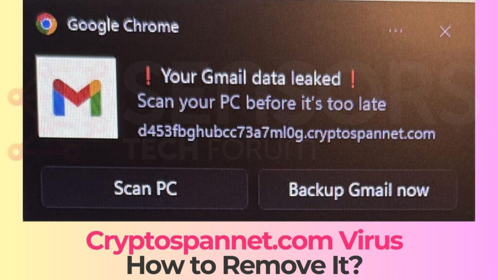 Cryptospannet.com McAfee Pop-ups Virus - Removal