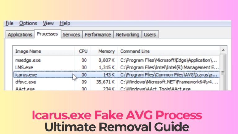 Icarus.exe Virus Process - Removal Guide