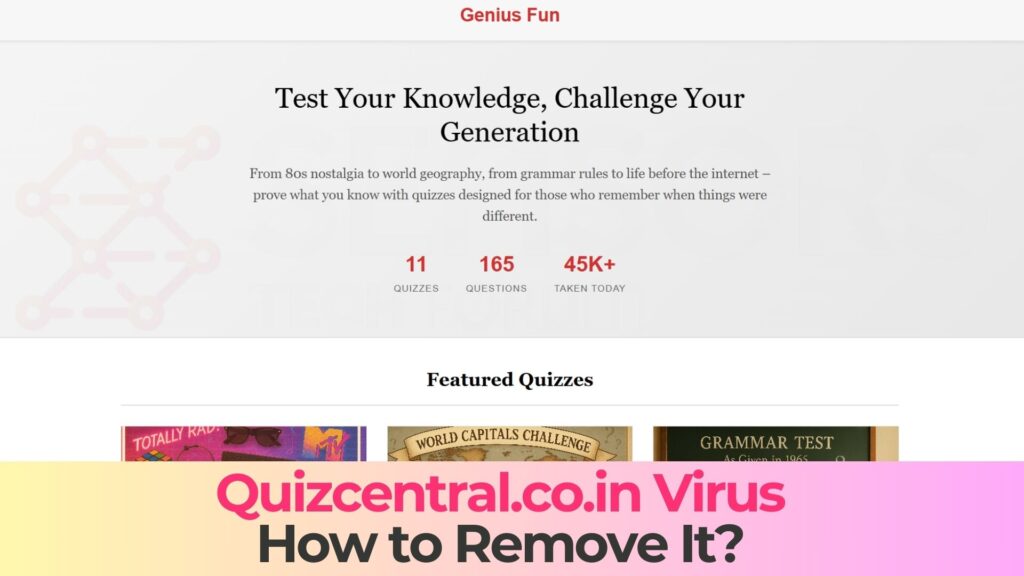 quizcentral.co.in virus removal