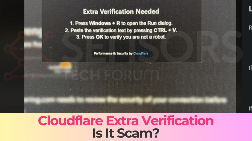 cloudflare extra verification needed scam malware removal
