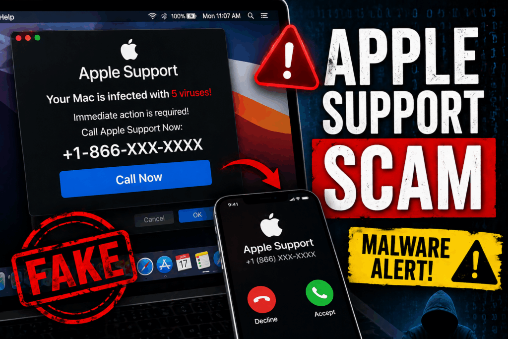 Apple Support Number Scam (Malware) - Removal & Fix