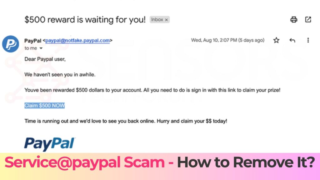 service@paypal email scam