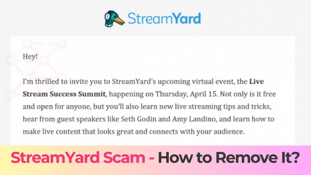 streamyard-scam-email-removal-guide