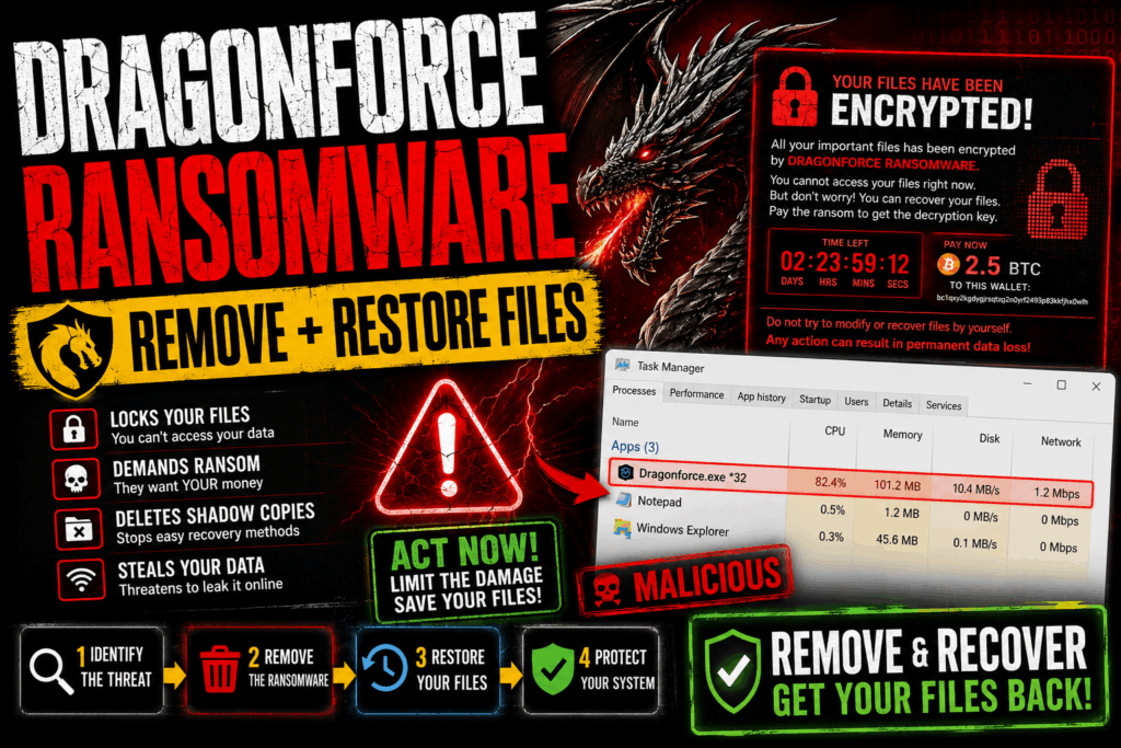 Dragonforce Ransomware - Remove + Restore Files [2026]