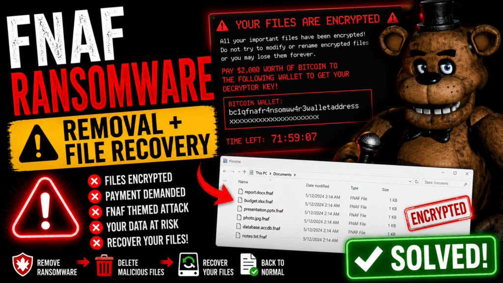 Fnaf Ransomware - Removal + File Recovery
