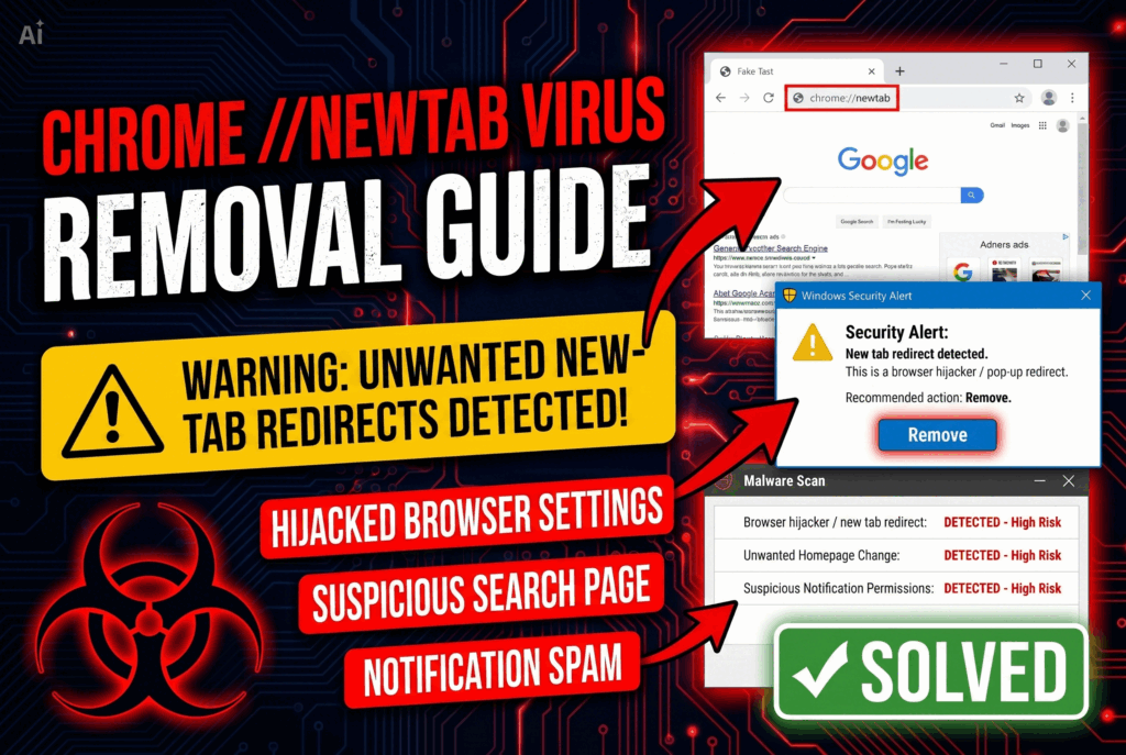 Chrome //newtab Virus - Removal Guide