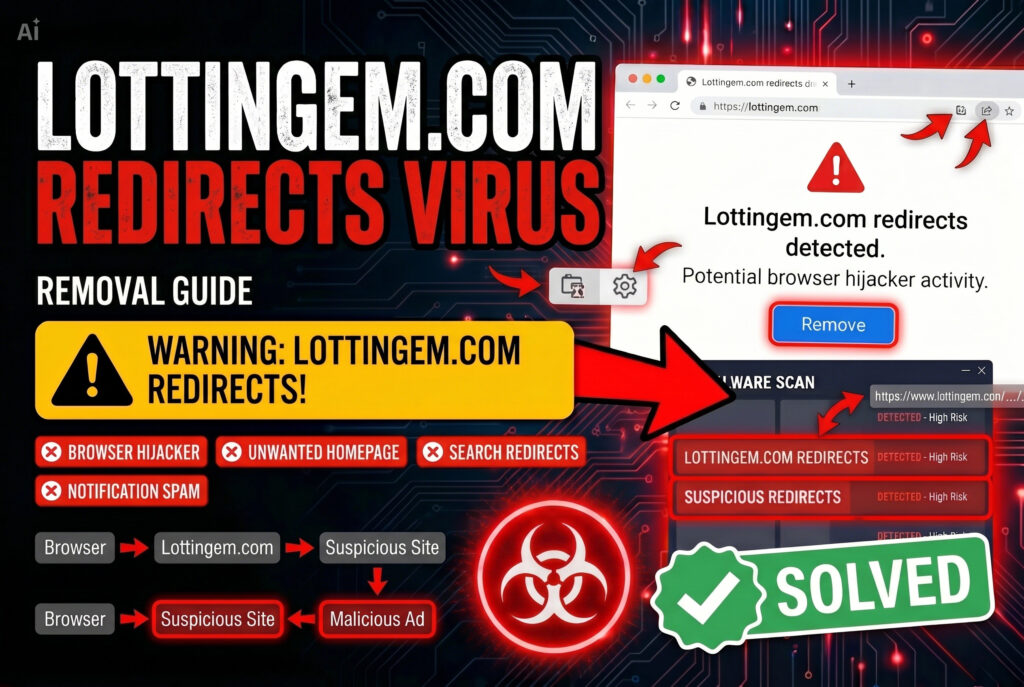 lottingem.com browser redirects virus removal
