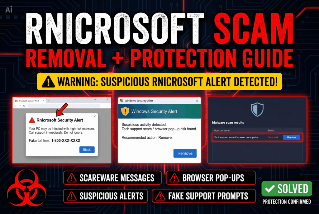Rnicrosoft Scam - Removal and Protection Guide
