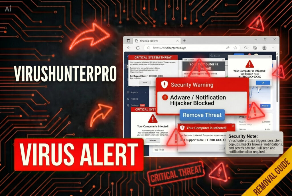 Virushunterpro.xyz Pop-ups Virus - Removal Guide