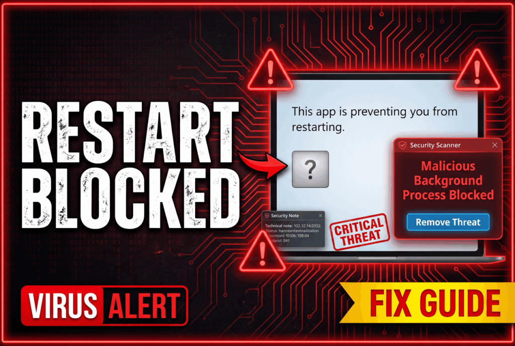 "This App is Preventing You from Restarting" Virus Fix