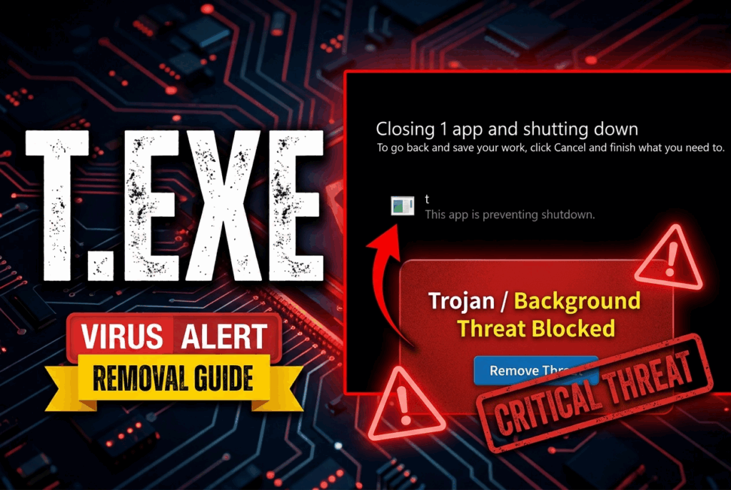 T.exe Virus Preventing Shutdown - Removal
