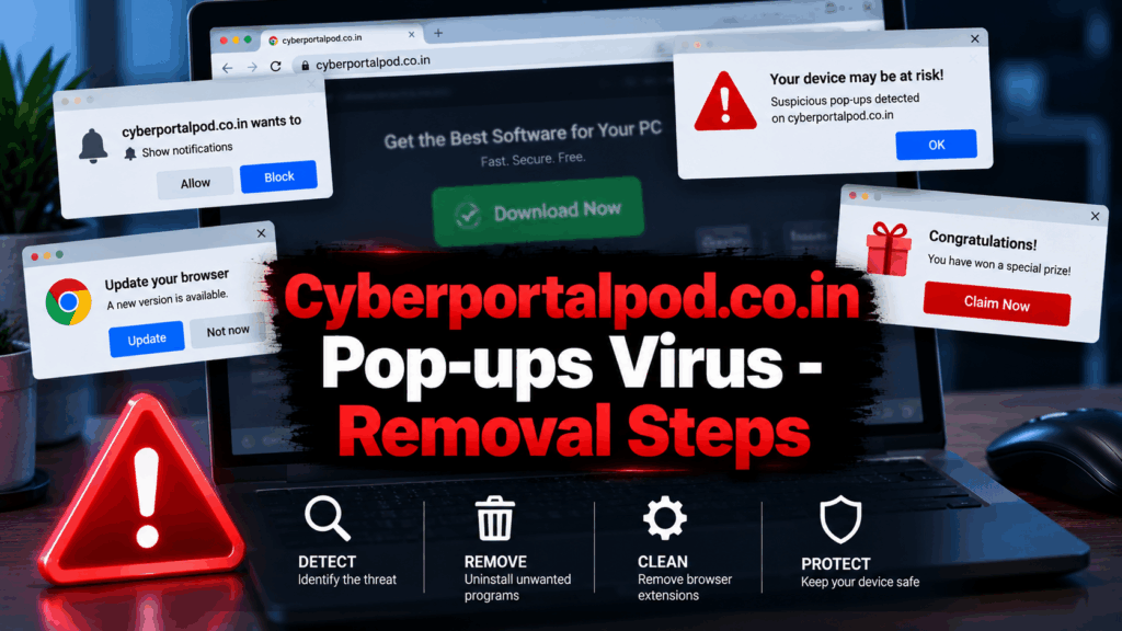 Cyberportalpod.co.in Pop-ups Virus - Removal Steps