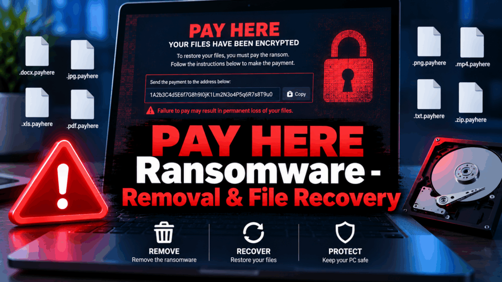 PAY HERE Ransomware - Removal & File Recovery