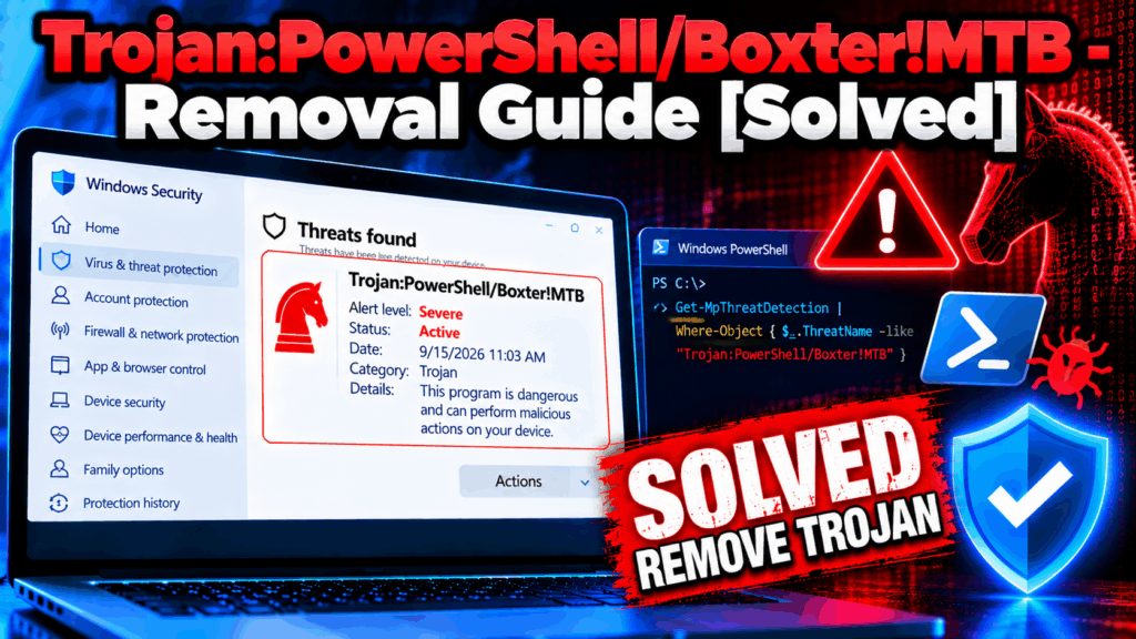 Trojan:PowerShell/Boxter!MTB - Removal Guide [Solved]