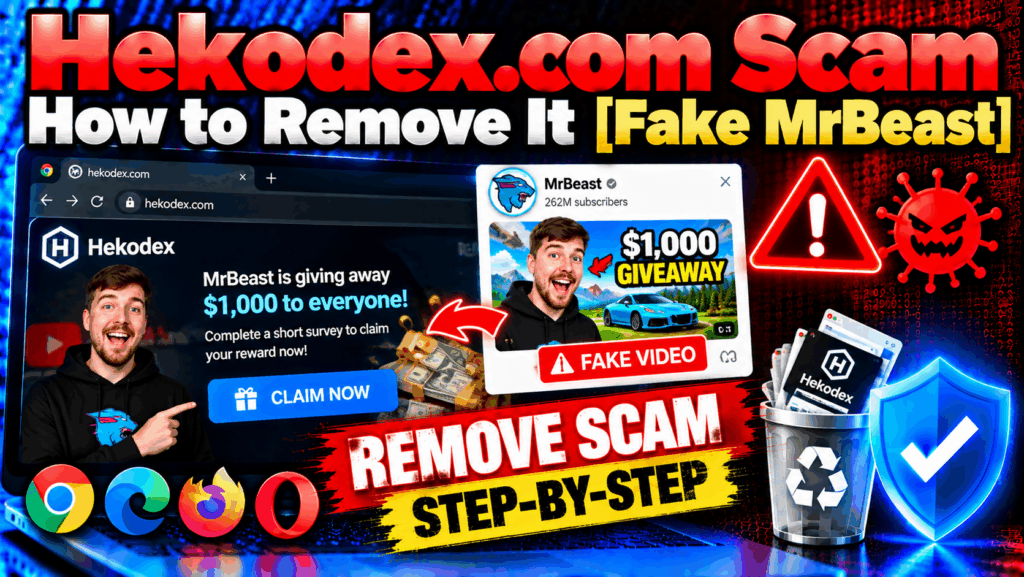 Hekodex.com Scam - How to Remove It [Fake MrBeast]