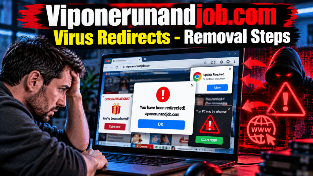 Viponerunandjob.com Virus Redirects - Removal Steps